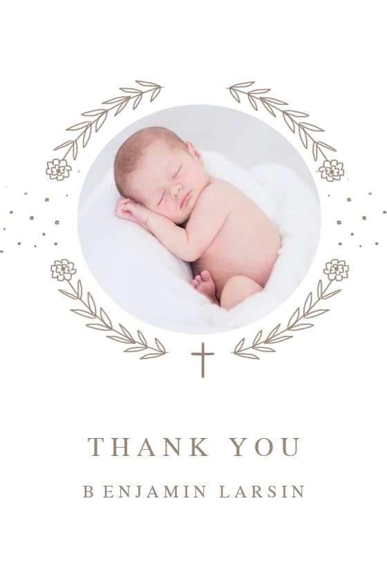 Baptism Thank You Card Template Thank You Note Template 